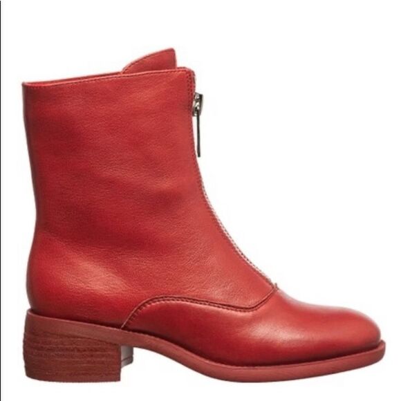 Antelope Red Zip Front Suede Ankle Boot Size 5 / 36 New Women’s Girls - Picture 2 of 3